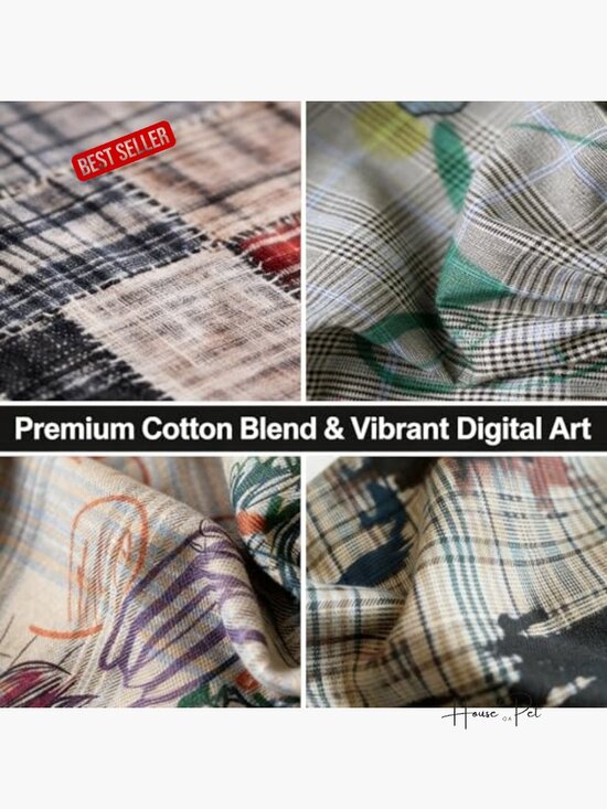 Patchwork Graffiti Print Cotton Slouchy Beanie with Ties, Cottagecore Gardening main image 7